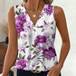 Ärmellose Bluse mit V-Ausschnitt und Blumendruck für Damen