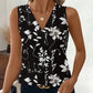Ärmellose Bluse mit V-Ausschnitt und Blumendruck für Damen