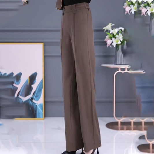 Lässige, hoch geschnittene Hose mit geradem Bein für Frauen