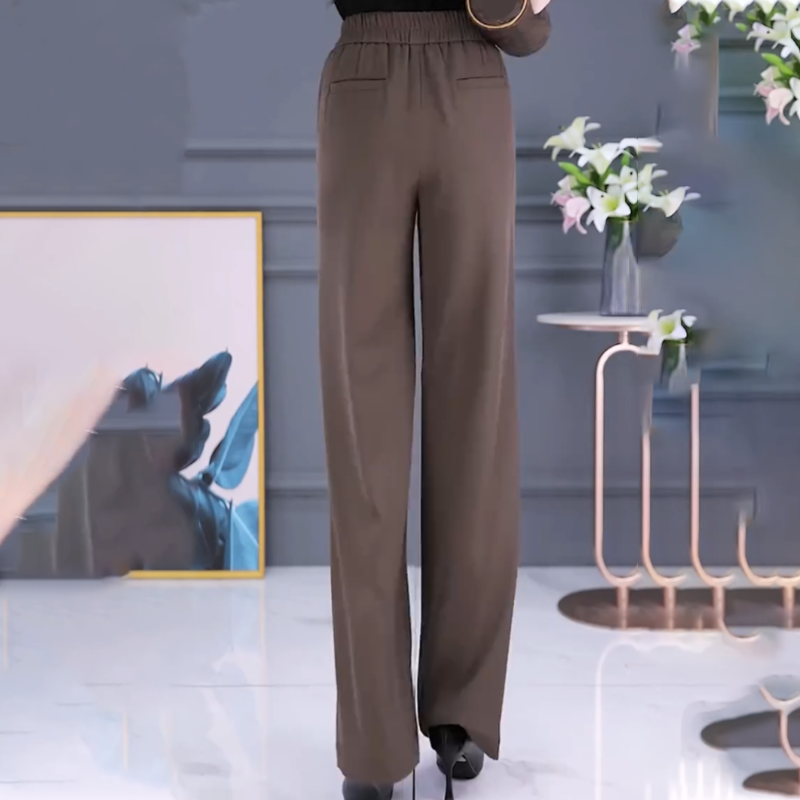 Lässige, hoch geschnittene Hose mit geradem Bein für Frauen