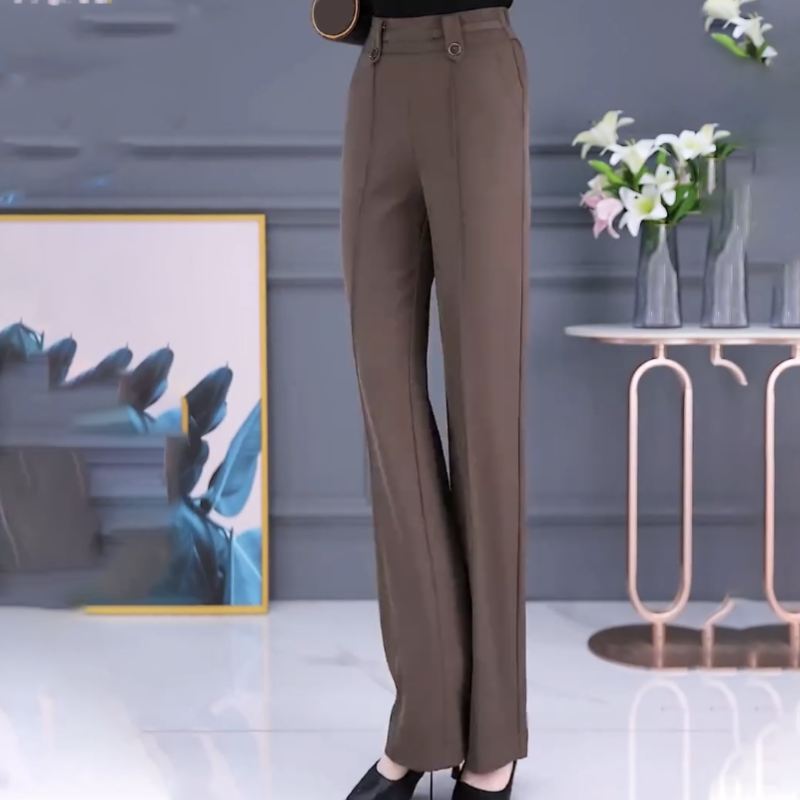 Lässige, hoch geschnittene Hose mit geradem Bein für Frauen
