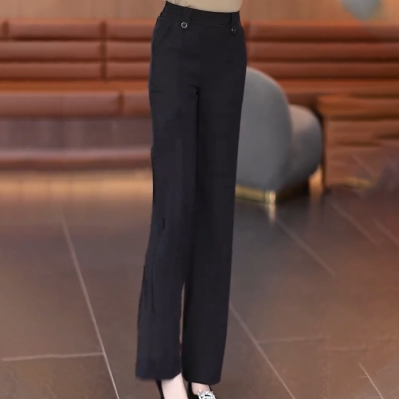Lässige, hoch geschnittene Hose mit geradem Bein für Frauen