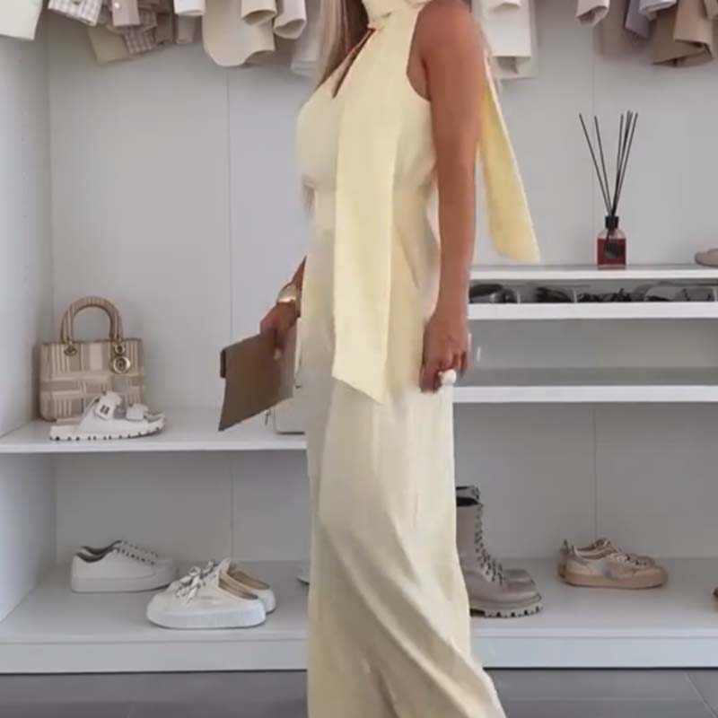 Damen ärmelloser Jumpsuit mit weitem Bein