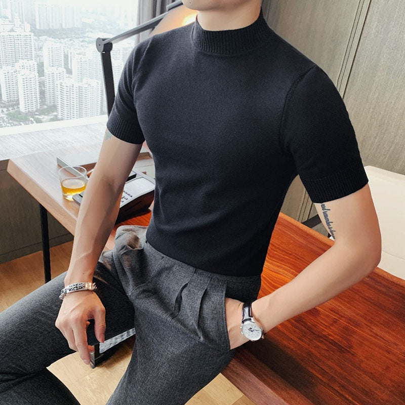 Lässiger Slim Fit Pullover für Herren mit kurzen Ärmeln