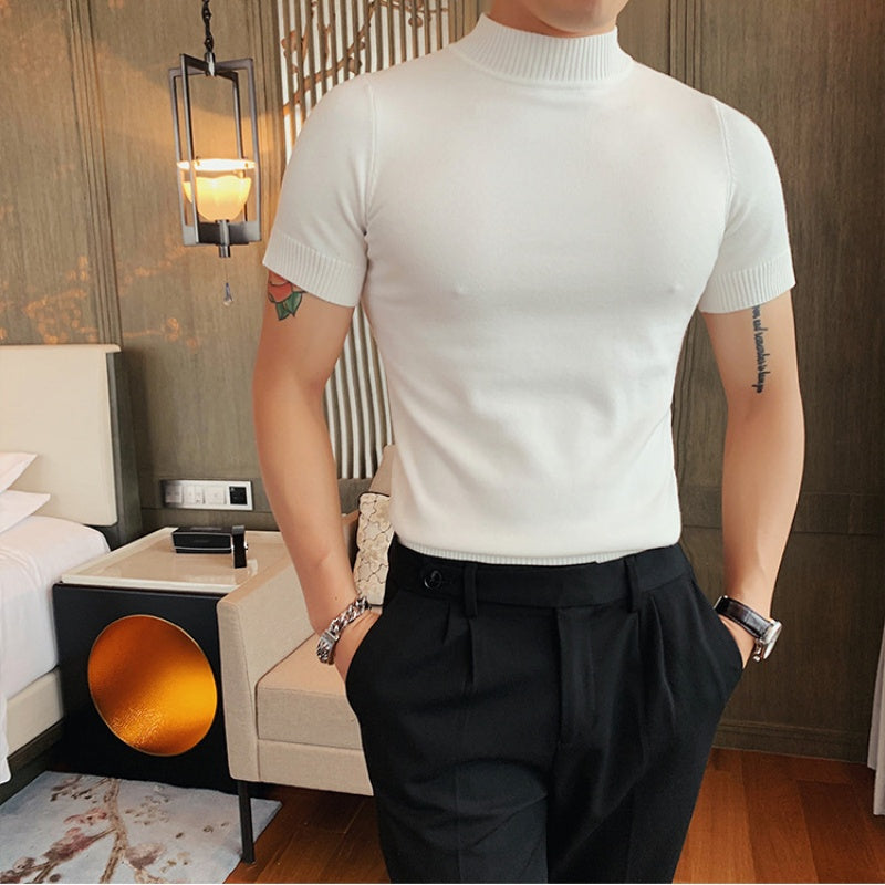 Lässiger Slim Fit Pullover für Herren mit kurzen Ärmeln