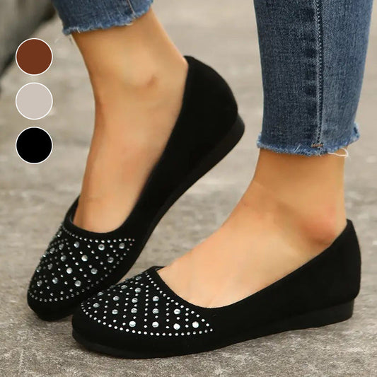 Bequeme Damen Slipper mit Strassverzierung