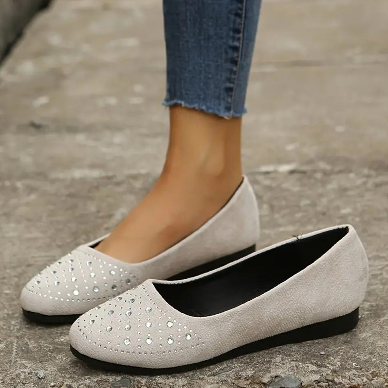 Bequeme Damen Slipper mit Strassverzierung