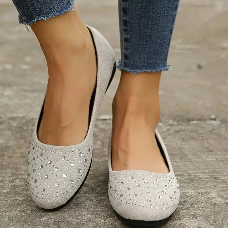 Bequeme Damen Slipper mit Strassverzierung