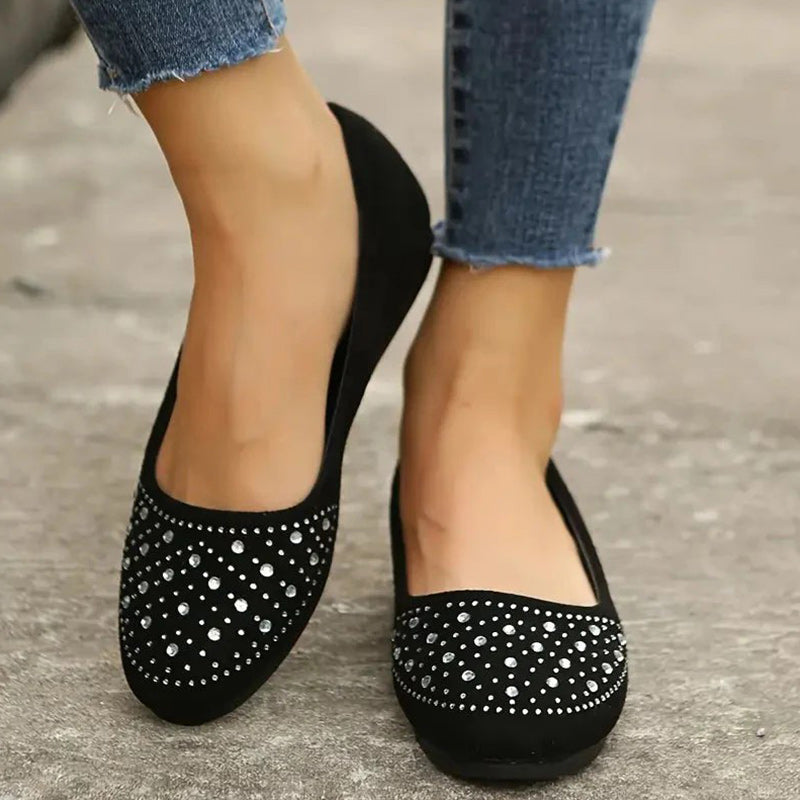 Bequeme Damen Slipper mit Strassverzierung
