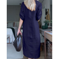 🌸NEUER HEIßER VERKAUF✨Maxikleid mit seitlichem Schlitz und Knopfleiste für Damen