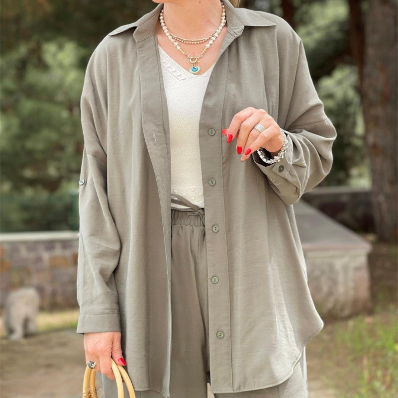 Klassisches Button-Down-Hemd & Kordelzug-Hose im Set