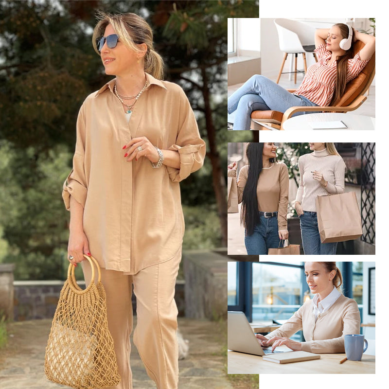 Klassisches Button-Down-Hemd & Kordelzug-Hose im Set