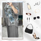 Elegantes Set aus Bluse und Hose mit Blumendruck und weitem Bein für Damen