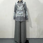 Elegantes Set aus Bluse und Hose mit Blumendruck und weitem Bein für Damen