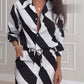 2-teiliges Button-Down-Shirt- und Minirock-Set für Damen