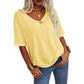 👕🔥 Unifarbenes Damen-T-Shirt mit V-Ausschnitt – 50% RABATT! Weich, atmungsaktiv & perfekt für Alltag, Büro & Freizeit 🌿