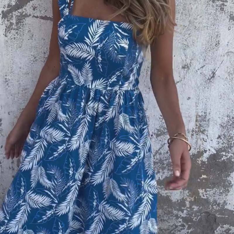 Bedrucktes ärmelloses Maxikleid für Damen