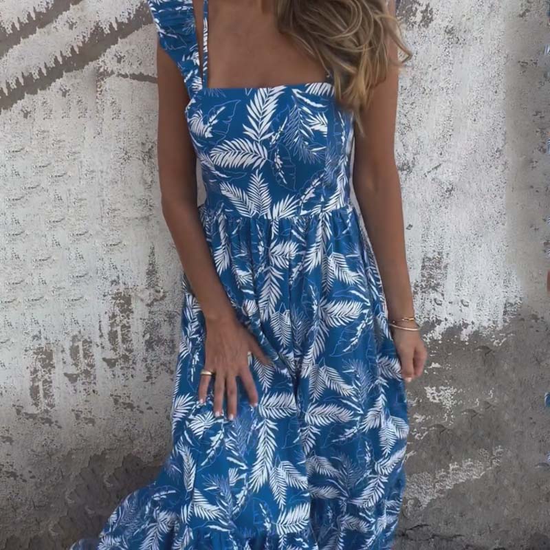 Bedrucktes ärmelloses Maxikleid für Damen