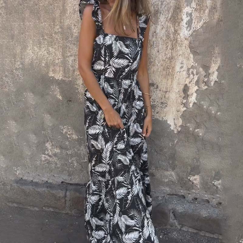 Bedrucktes ärmelloses Maxikleid für Damen