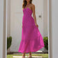 Elegantes Damen-Kleid mit Spaghettiträgern, sexy tiefem V-Ausschnitt