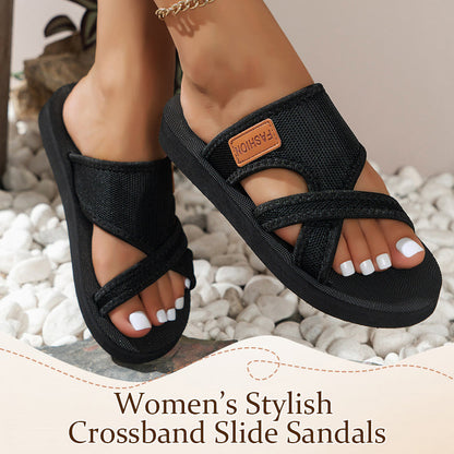 Stilvolle Slide-Sandalen mit Kreuzband für Damen