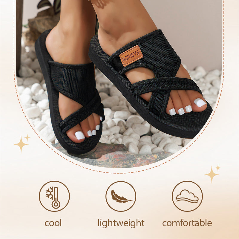 Stilvolle Slide-Sandalen mit Kreuzband für Damen