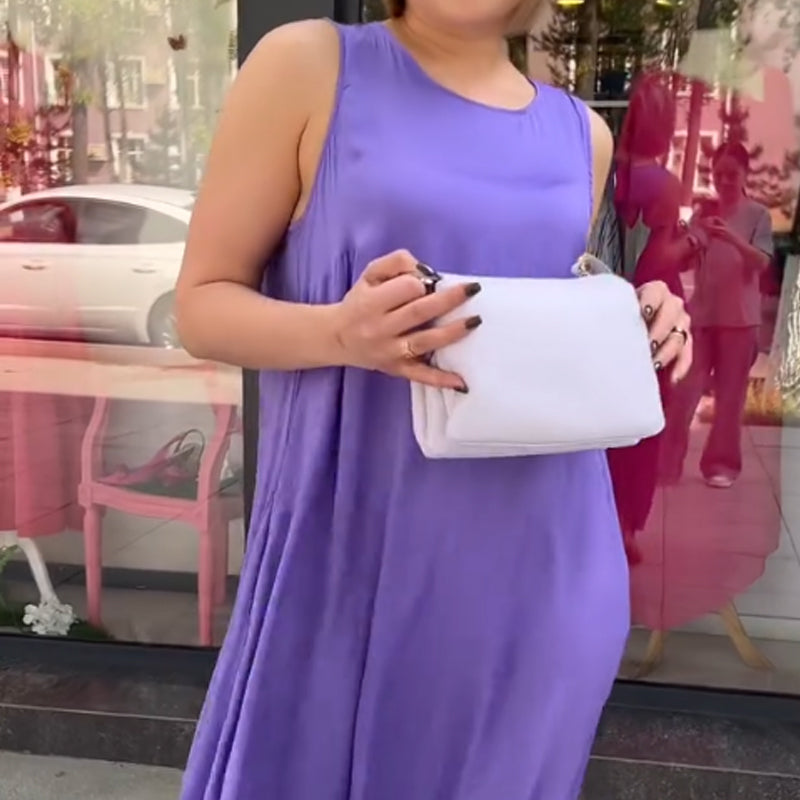 💜Begrenzter Verkauf 50 % RABATT💜Lila ärmelloses Maxikleid mit lockerer Passform für Damen