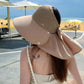 🌞Summer Sun Essentials 👒Großer hohler Hut mit abnehmbarem Halstuch