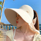 🌞Summer Sun Essentials 👒Großer hohler Hut mit abnehmbarem Halstuch