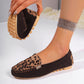 Patchwork-Loafer mit Leopardenmuster für Damen