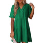Damen-Stufenkleid mit Rüschenbesatz und V-Ausschnitt