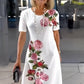 Kurzarmkleid mit Rosenmuster