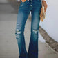 🔥🔥90ER VINTAGE-JEANS MIT KNOPFLEISTE UND AUSGEFRAGTER HOHER TAILLE