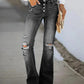 🔥🔥90ER VINTAGE-JEANS MIT KNOPFLEISTE UND AUSGEFRAGTER HOHER TAILLE