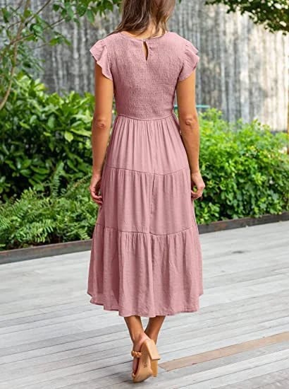 Lässiges, kurzes Midikleid für Damen im Sommer