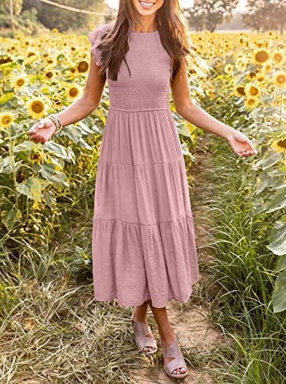 Lässiges, kurzes Midikleid für Damen im Sommer