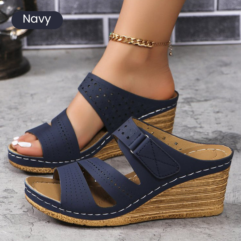 Offene Zehen-Slip-On-Keilsandalen für Frauen🌟🌟