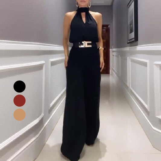 Set aus bauchfreiem Top mit Stehkragen und Hose mit weitem Bein