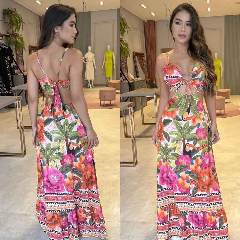 Damen Neckholder Ärmellos Rückenfrei Schlank Sexy Strandkleider