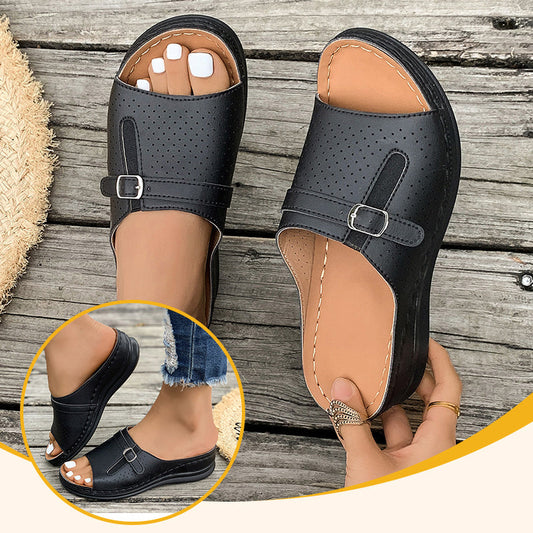 Bequeme Strandsandalen für Damen mit weicher Sohle und offener Zehenpartie