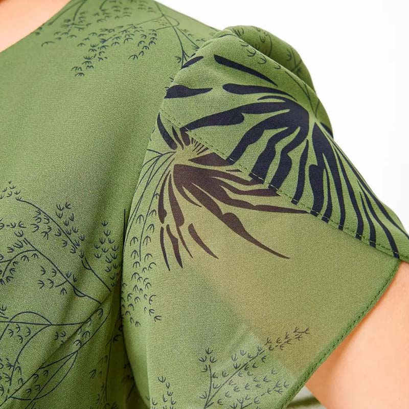 Damen A-Linien Midikleid mit Gürtel