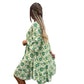 Bedrucktes Hemdkleid mit Knopfleiste und V-Ausschnitt für Damen