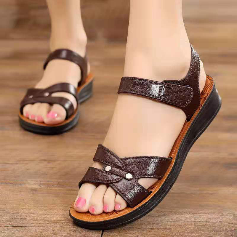 Damen-Sandalen mit Knöchelriemen und weicher Sohle