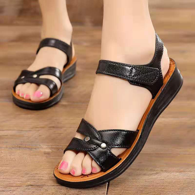 Damen-Sandalen mit Knöchelriemen und weicher Sohle