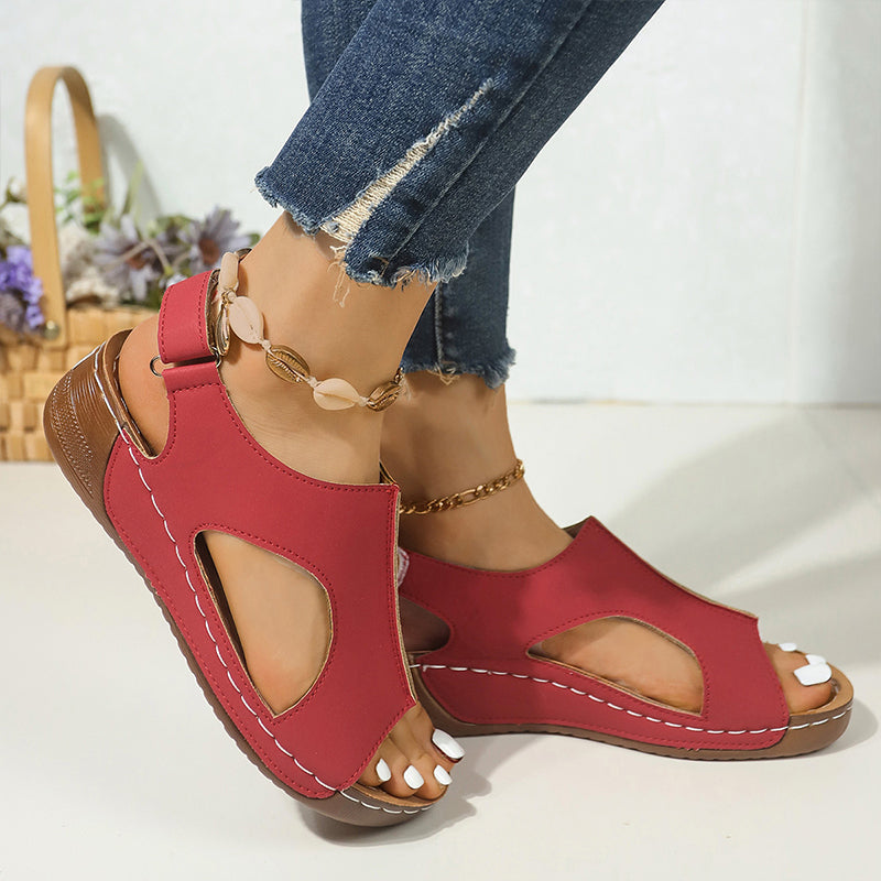 Damen Plateau-Sandalen mit Knöchelriemen