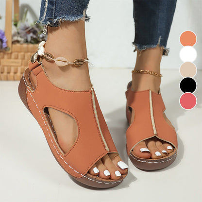 Damen Plateau-Sandalen mit Knöchelriemen