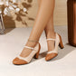 Elegante Mary Jane-Schuhe aus PU-Leder mit klobigem Absatz für Damen
