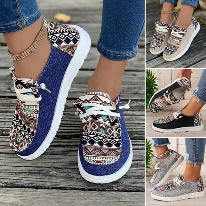 Lässige Canvas-Schuhe für Damen mit Ethno-Muster