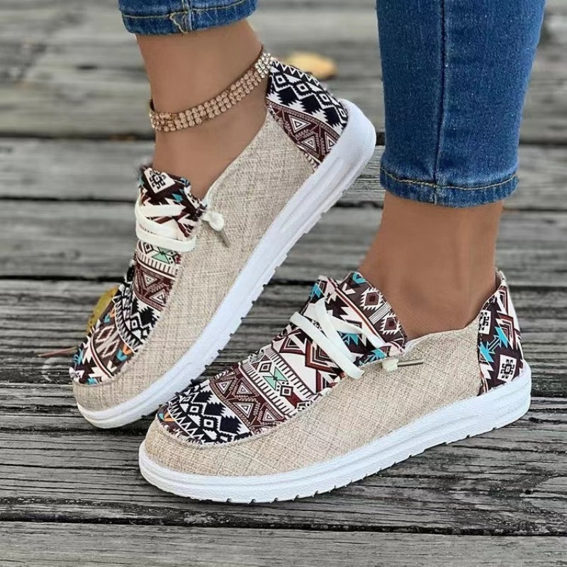 Lässige Canvas-Schuhe für Damen mit Ethno-Muster