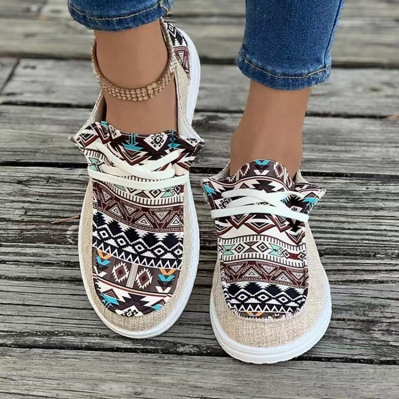Lässige Canvas-Schuhe für Damen mit Ethno-Muster